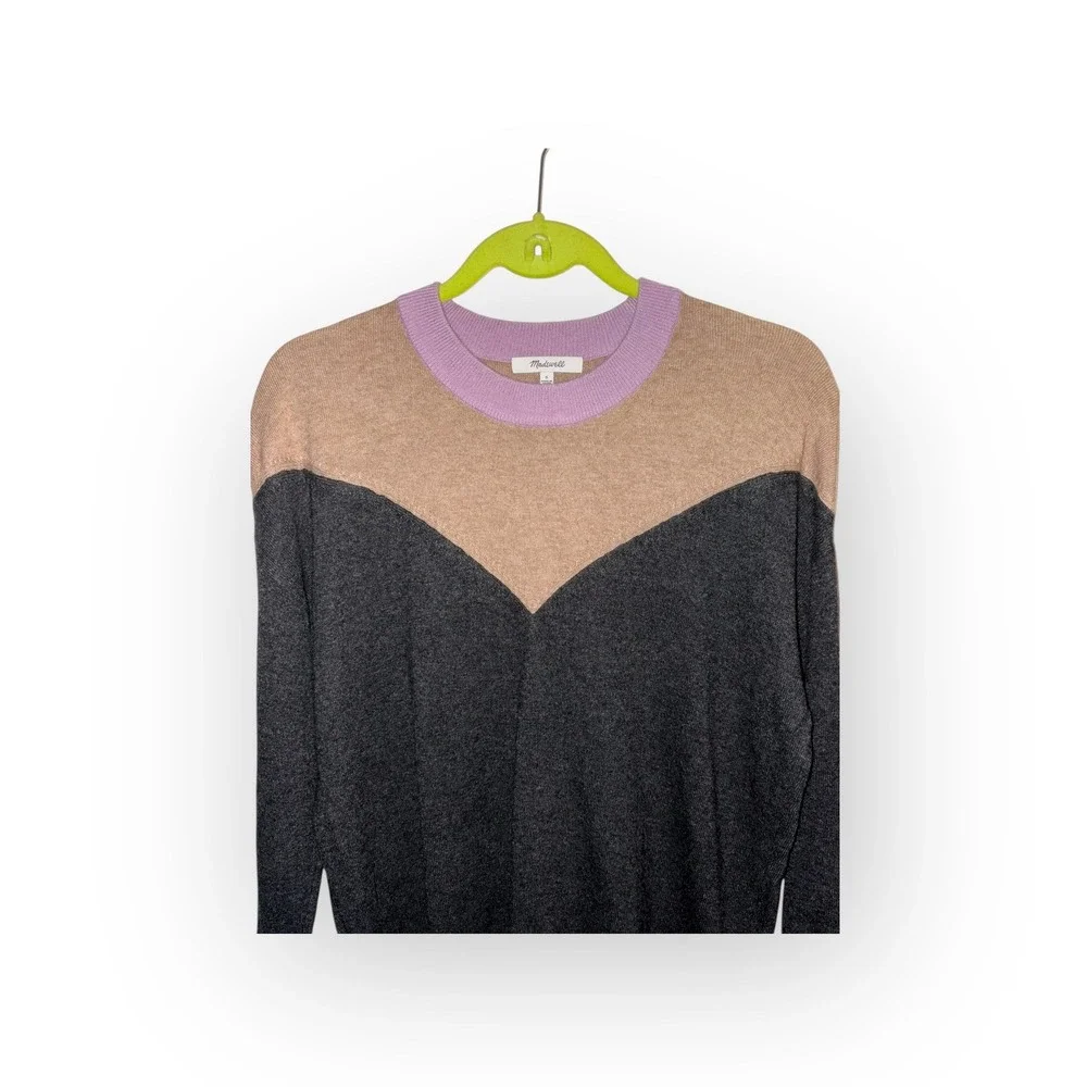 Madewell sz SM Color block‎ Alpaca Wool Blend Sweater Excellent
